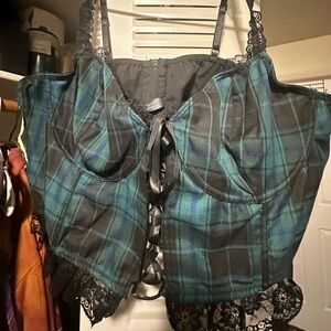 Dolls Kill widow 3X corset crop top new without tag